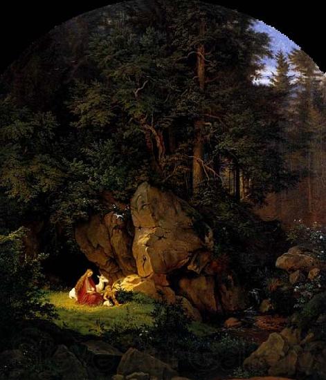 Adrian Ludwig Richter Genoveva in the Forest Seclusion Norge oil painting art